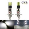 2Pc H1 H3 LED Bulb Car Fog Light Super Bright High Power 24 Chips 4014 SMD 12V 6000K