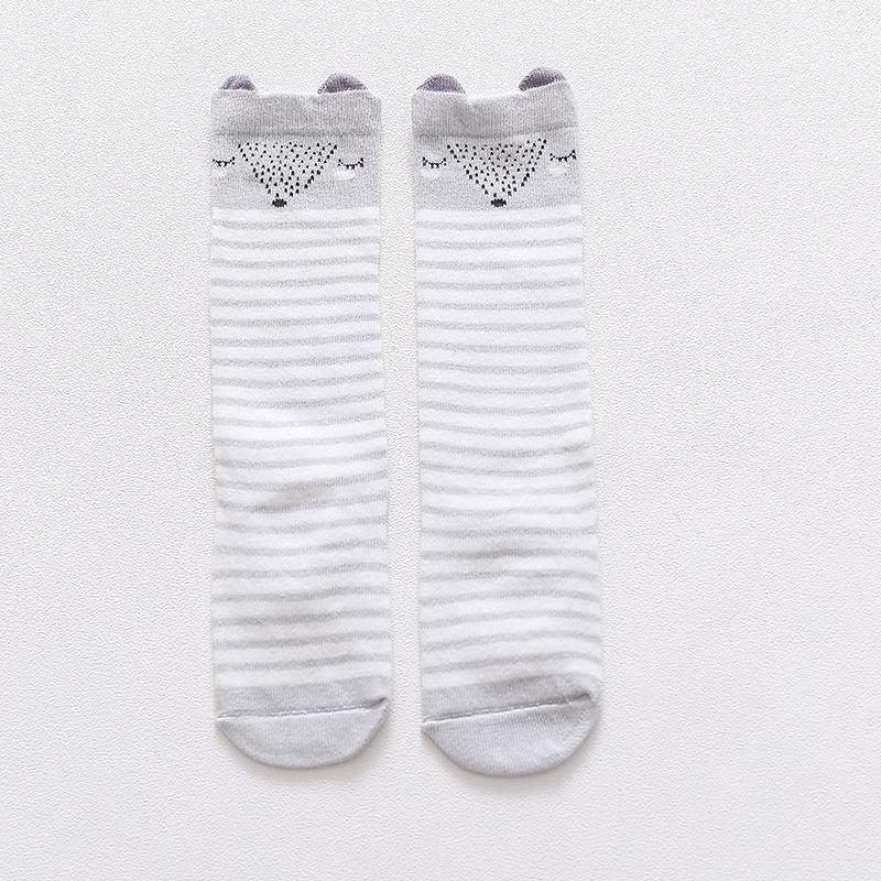 Children's Non-Slip Knee-High Cotton Socks Set