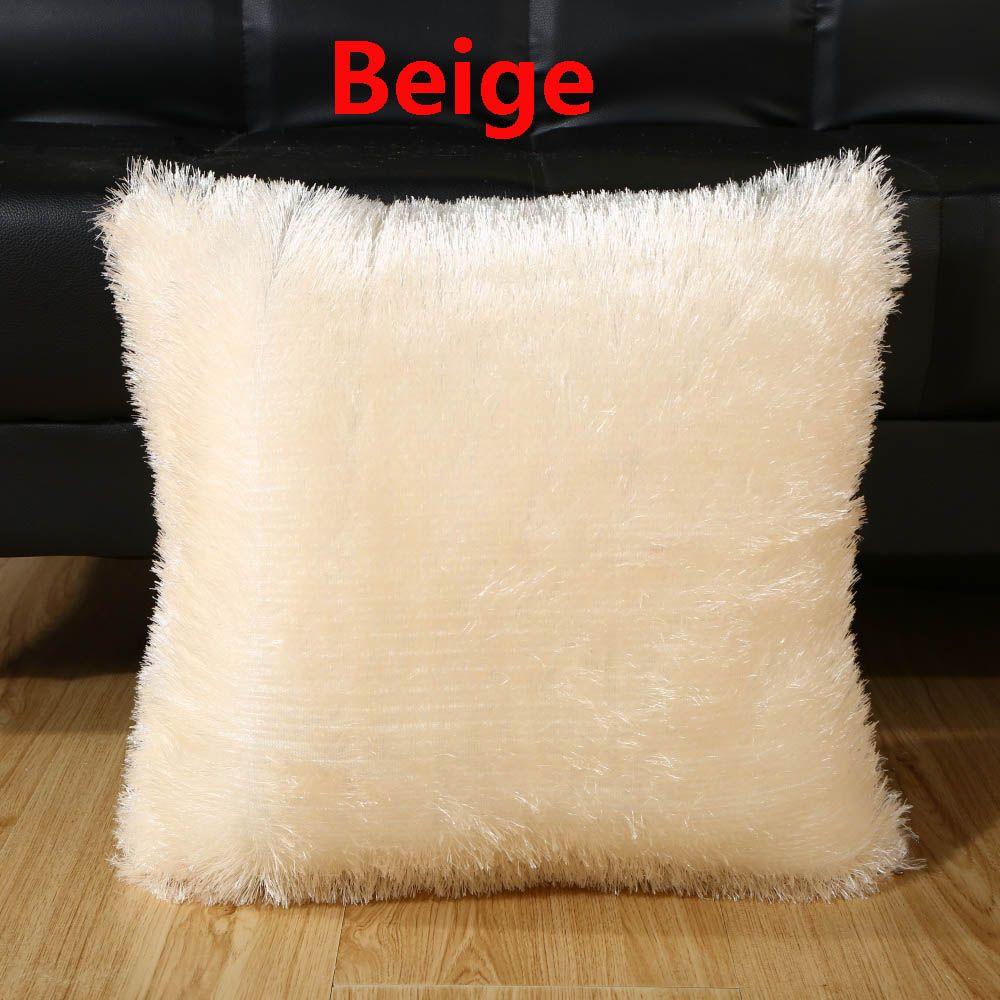 Square Home Decor Car Seat Fur Plush Winter Warm Throw Pillow Cases Cushion Cover