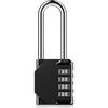 Padlocks - 4 Digits - 6.5 Cm - Waterproof - Resettable - Black