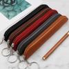 School Supplies Retro Style Zipper Pen Case PU Pencil Bag Tablet Stylus Protective Case Minimalist