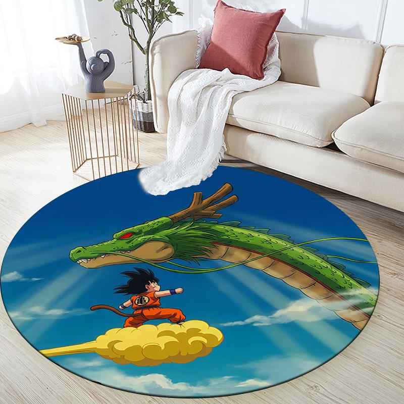 Dragon Ball2 Round Area Rug,Carpet Rug for Living Room Bedroom Sofa Playroom Decor,Non-slip Floor Mat