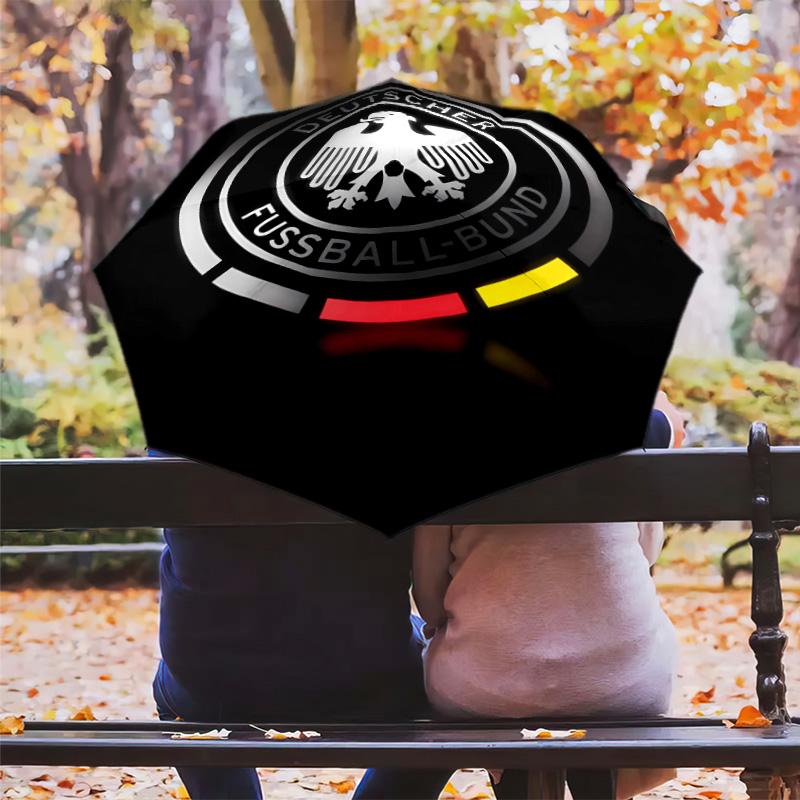 1 PC Automatic Folding Umbrella - Germany National Football Team Pattern Portable Foldable Design With 8 Ribs Christmas Birthday Gifts