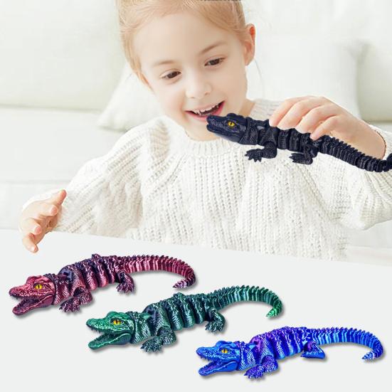 3D Printed Crocodile Articulated Animal Ornament Flexible Reptile Crocodile Fidget Toy