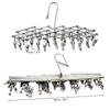 Folding Stainless Steel Draining Underwear Hooks Socks Clip Clothes Hanger Clothes Airer Dryer