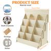 Wood 4 Tier Greeting Card Display Stand Large Capacity Easy To Assemble Wooden Sticker Display Rack for Postcard Brochure Photo