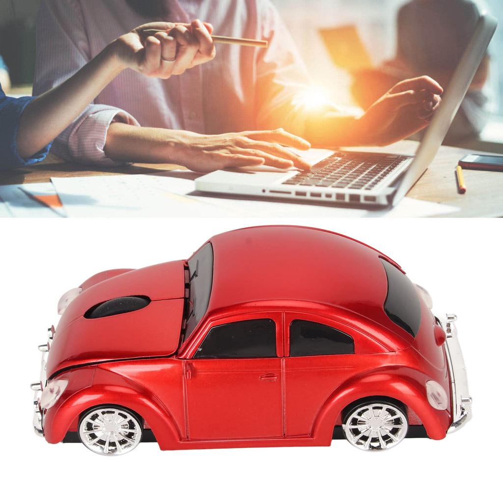 Jectse 1600 DPI 2.4GHz Wireless Gaming Mouse, Sports Car Design, LED, USB Receiver, Auto Sleep, for Laptops and Desktops