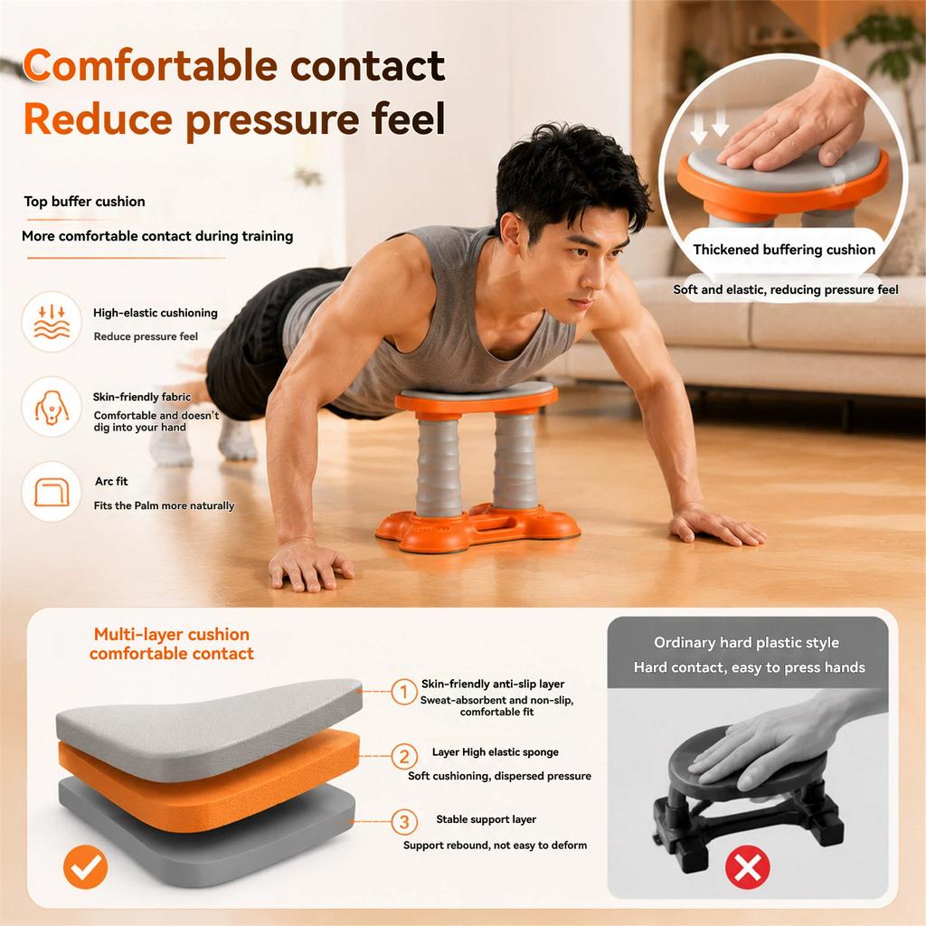 Push-Up Assist Device Push-Up Trainer Automatic Rebound Fitness Aid Upper Body Press Trainer Multifunctional Spring-Assisted Push-Up Board—Fitnes