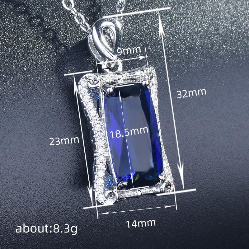 Huitan Luxury Bright CZ Women Pendant Necklace Zinc Alloy Color/Rose Gold Color for Wedding Party Daily Trendy Accessories Zircon