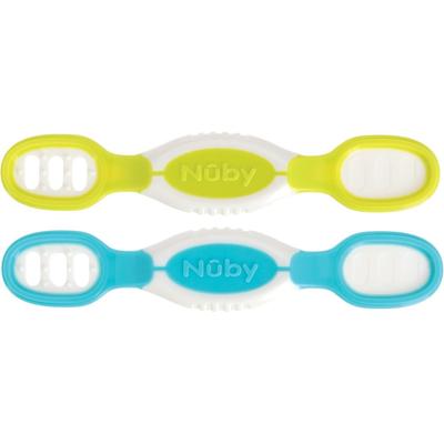 Nuby Двусторонние ложки для пюре и захвата, 2 шт., без BPA, силиконовые ложки для прикорма малышей NU-81068