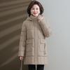 Mother's Winter Down Padded Jacket, Mid-length Padded Jacket, Western Style Middle-aged and Elderly Women's Winter Thick Warm Padded Jacket