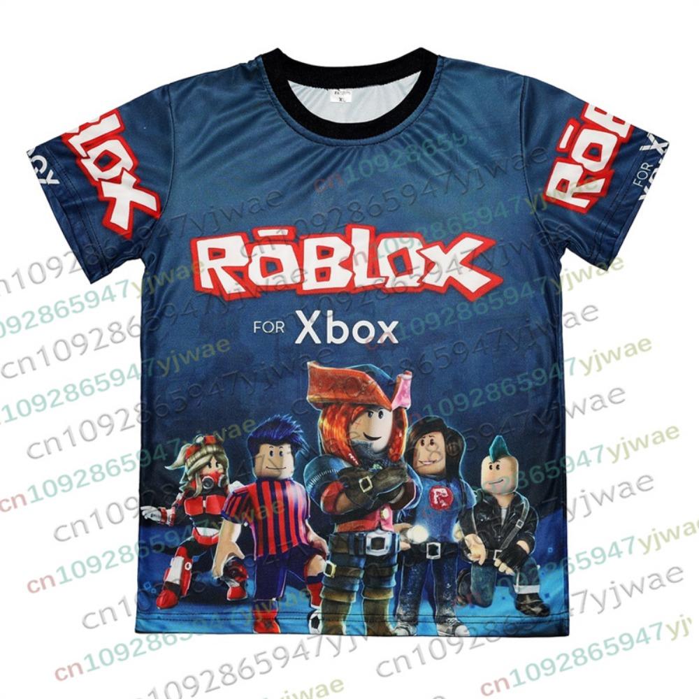 Roblox Игра Детская Косплей Футболка Мальчики Девочки Мультяшная Спортивная Повседневная Дышащая Скругленный вырез Короткий рукав Летняя Детская Одежда Подарок