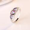 Zhenrong Women's Colorful Heart-Shaped Rings - Trendy European & American Fashion Jewelry