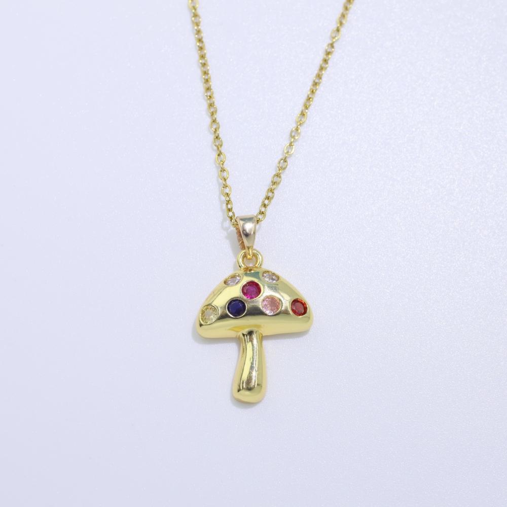 Простые подвески в виде грибов, ожерелья для женщин, модное циркониевое ожерелье, свадебные украшения, аксессуары