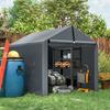 Garage Tent 2.2 X 1.6 M Waterproof Equipment Tent With Roll Up Door Gable Roof Steel Frame UV Resistant Dark Gray
