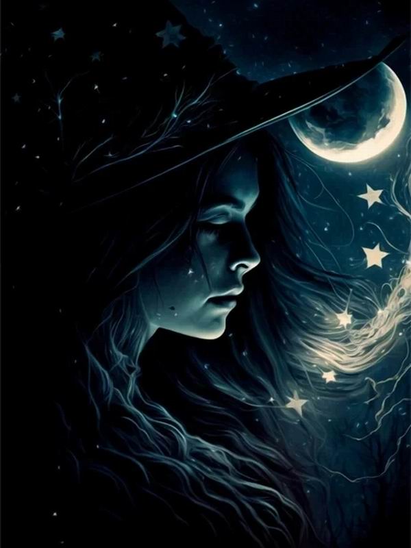 Fantasy Starry Sky Halloween Diamond Painting New Collection 2024 Witch Moon Magic Diy Full Drill Rhinestone Embroidery Arts Mosaic Cross Stitch Kits