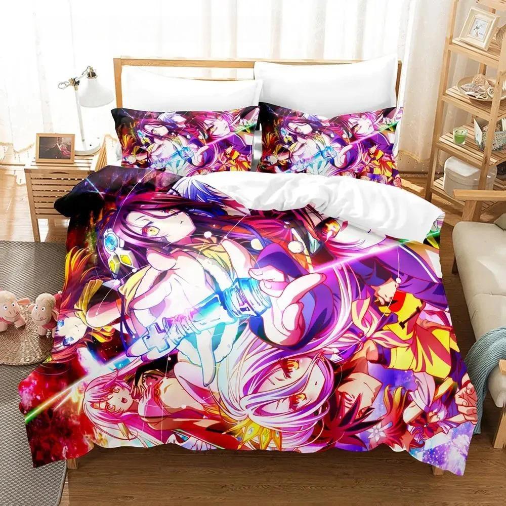 No Game No Life Bedding Set Single Twin Full Queen King Size Bed Set Adult Boys Bedroom Duvet Cover Sets 3D Anime