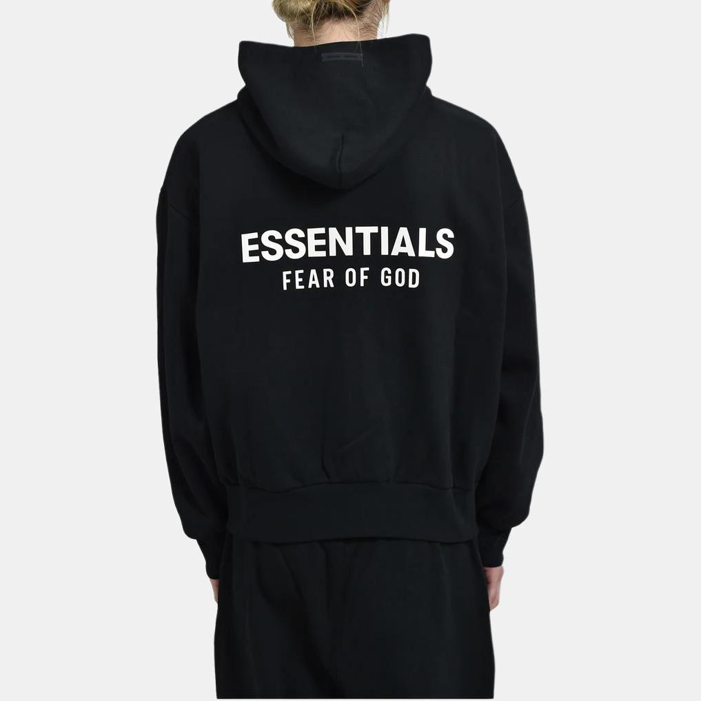 Men's Sweatshirt Fear of God Essentials Classic Hood Zip Up Sweatshirt Black