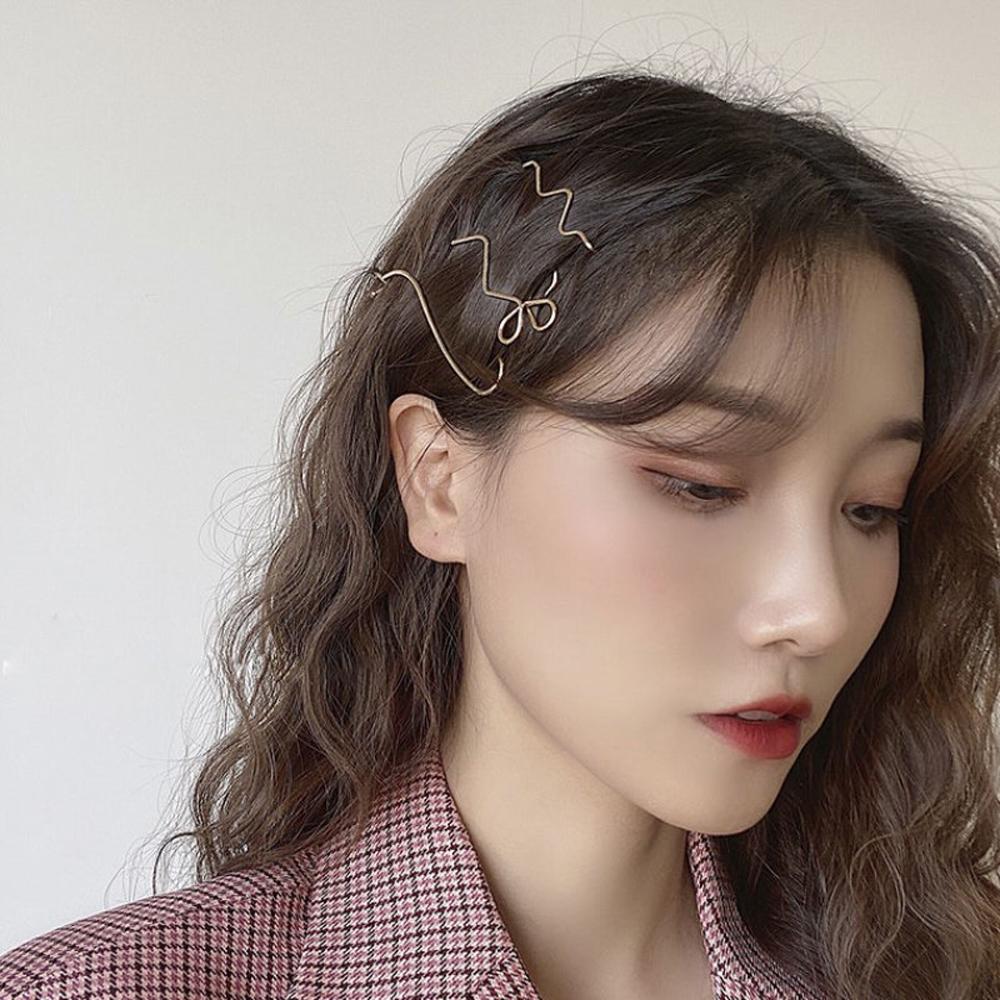 Accessoires Sweet Geometric Hair Side Clip Girls Flower Hair Clips Zinc Zinc Alloy Hairpin Wave Bobby Pin