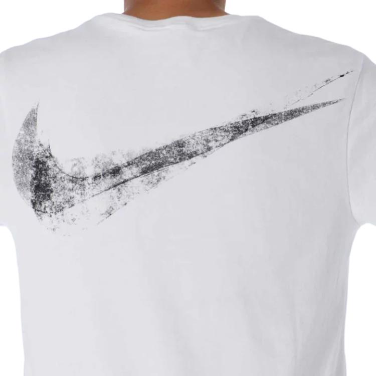 Nike Футболка мужская с круглым вырезом, удобная, дышащая, с коротким рукавом, с принтом логотипа, топы, белая HF5247-100