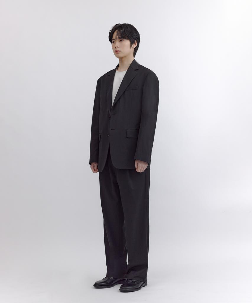 NONBLANK [Summer] Summer Cool Touch Belted Wide Fit Pants_Black
