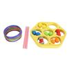 Swimming Pool Toss Game EVA Hexagonal Round with 12pcs Balls 12pcs Rings Floating Pool Games
