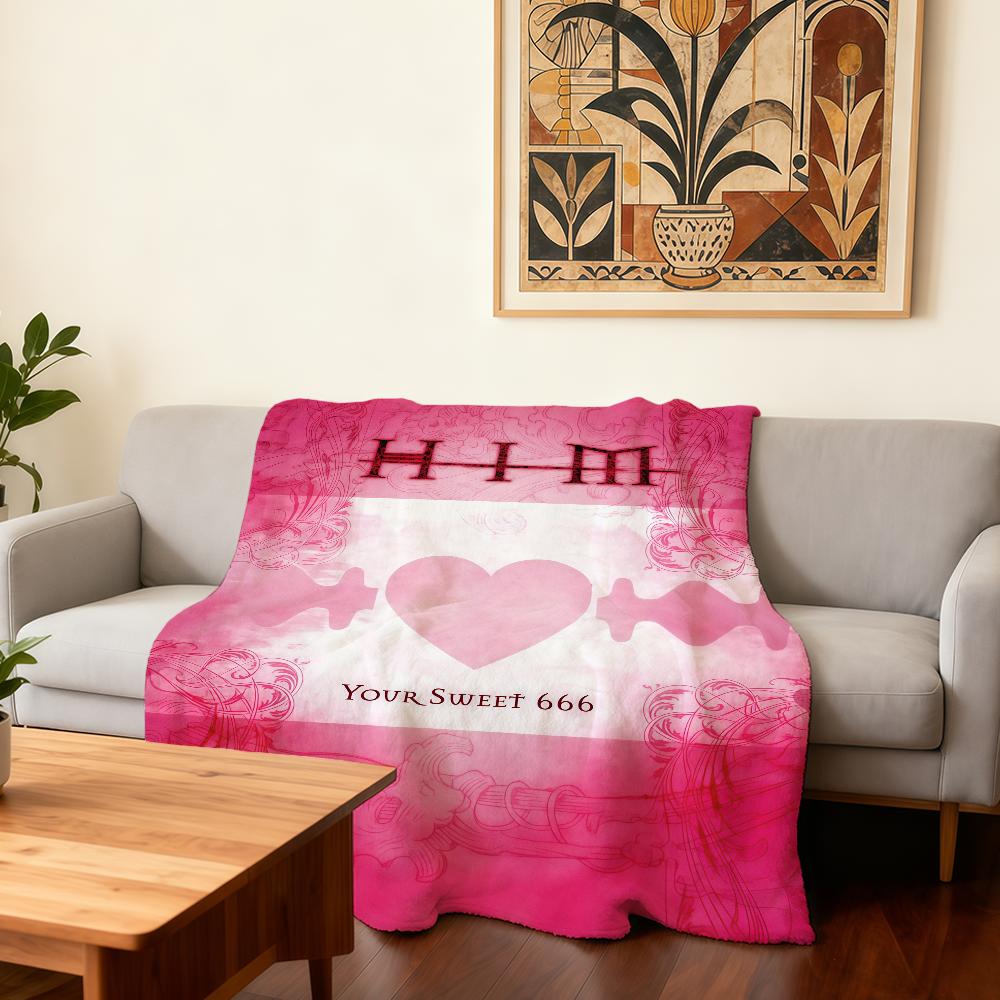 Плед Rock Band H-HIM Heartagram Супер Теплый Уютный Плюшевый Плед Детский Домашний Диван Спальня Подарок