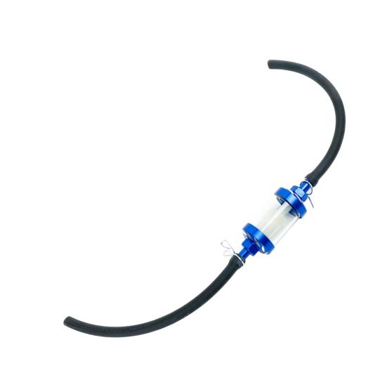 Visible Clear Glass Fuel Filter with Thickened 5/16-Inch Fuel Line And Hose Clamps Universal Oil Filter Kit