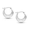 S925 Sterling Silver Jewelry Floral Filigree Hoop Earring for Teen Women