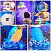 Astronaut City Building Blocks With Led Light Confession Balloon Whale Astronaut Mini Diamond Bricks Toys For Childrens Gift