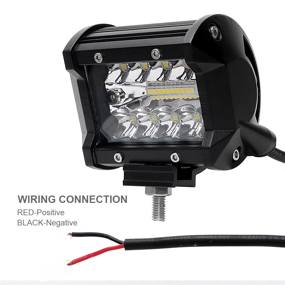 Для трактора, лодки, бездорожья, бездорожья, 4-дюймовая светодиодная световая панель, 2 шт./компл., автомобильный свет, рабочий свет для стайлинга автомобиля, DC12V 24V