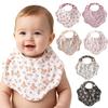 360-Degree Coverage Drool Bib Cotton Gauze Burp Cloth Soft Baby Feeding Bib  For Newborn Infants
