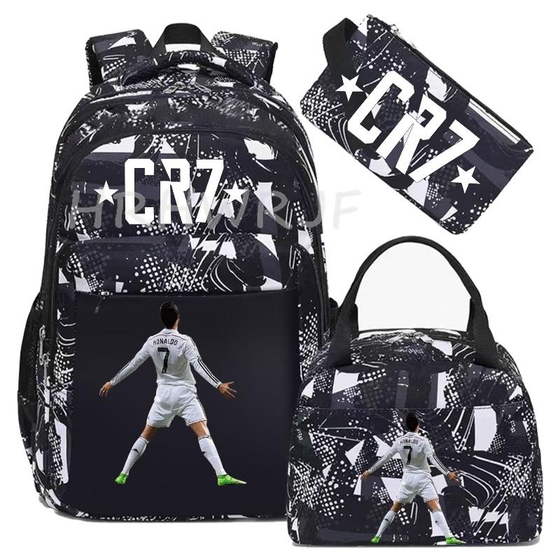Спортивные камуфляжные рюкзаки CR7 с сумкой для ланча, повседневные холщовые школьные сумки для мужчин и женщин, простая сумка на два плеча, сумка для ноутбука, дорожная сумка