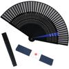 Warudo Folding Premium Japanese Gift with Bamboo Folding Short Fireworks Festival Gift Men's Fan, Durable, Silk, Style, Popular, Boxed, Stylish, Bag,
