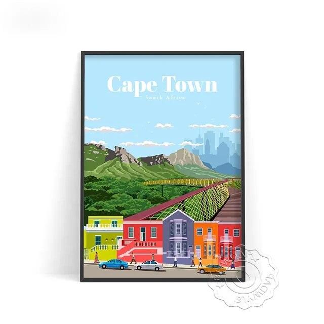 Плакат о путешествиях по городам мира, Япония Токио Плакат Осака, Испания Мадрид Акварельный принт, Флоренция Милан Сантьяго Чикаго Декор стен без рамки