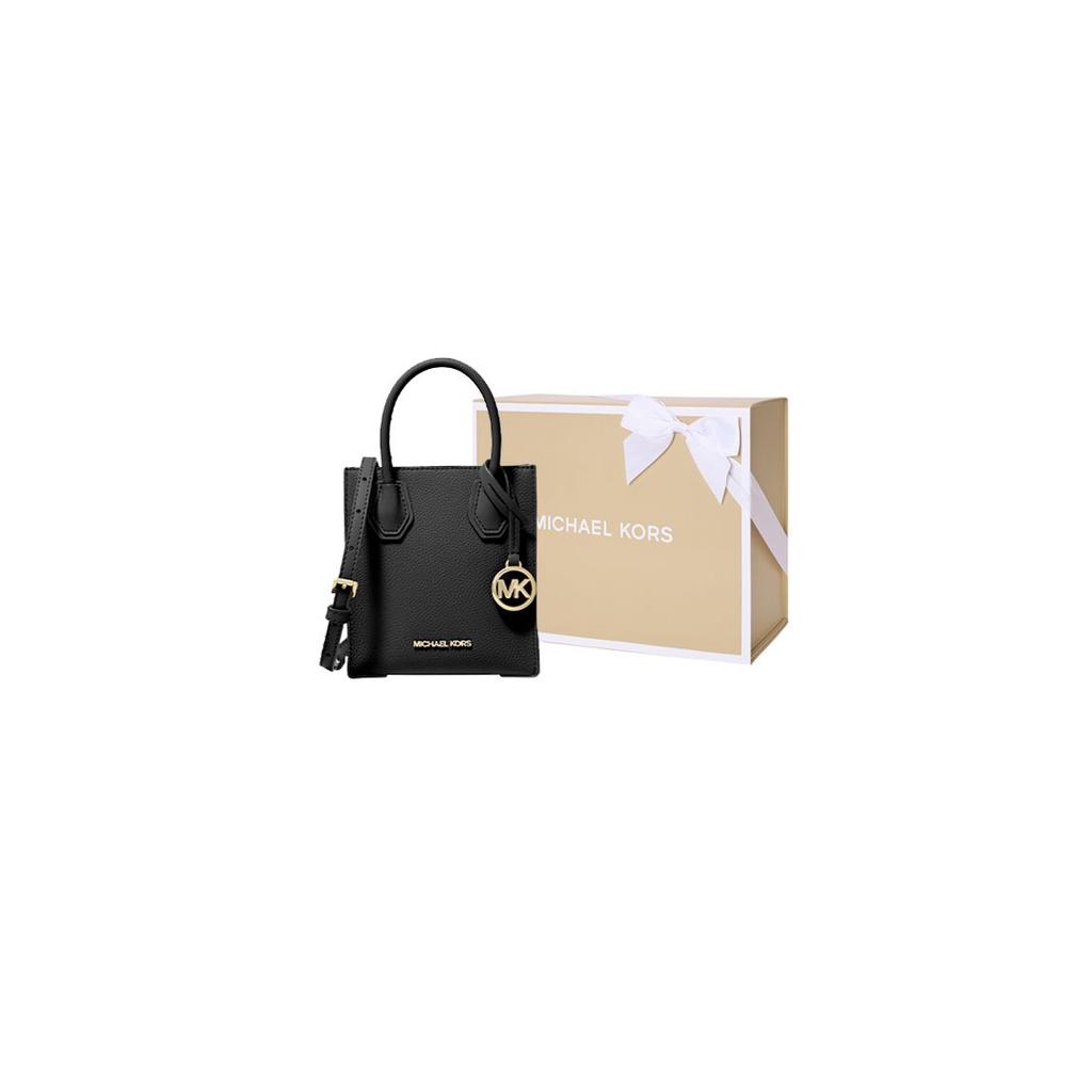 Michael Kors Mercer Classic Французская сумка-аккордеон для commuters Письмо Сумка через плечо Сумка-тоут из кожи Мини Женские сумки Черный 35S1GM9T0L-001