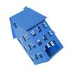 Hollowout Ice House Metal Blue Tealight Holder Hanging Lanterns for Indoor Table Centerpieces Decoration