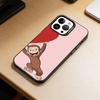 Чехол для телефона M-C-Monkey-Curious George для iPhone 17,16,15,14,13,12,11 Plus,Pro Max,XS,Яркий Серебристый Чехол для телефона Funda Cover