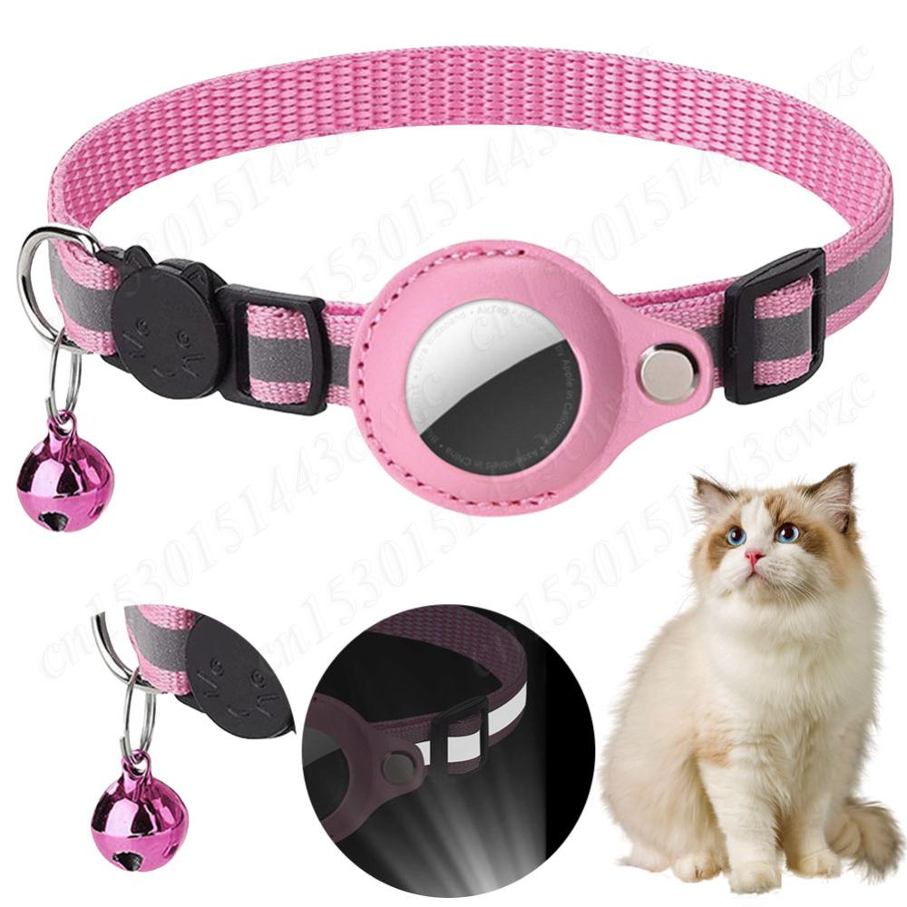 Для Apple AirTag Pet Collar светоотражающий ошейник для котят с колокольчиком GPS-трекер держатель регулируемый для кота котенка