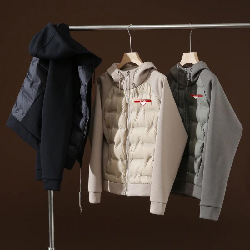 High Quality Letter Print Hooded Padded Jacket Warm Thick Cotton Coat Young Men Daily Wear