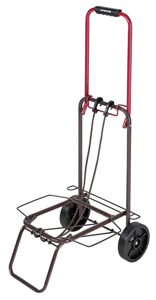 CAPTAIN STAG Carry Cart Foldable Two-tone Carry Hook Cord Included Load Capacity 30kg Red X Brown UL-1038