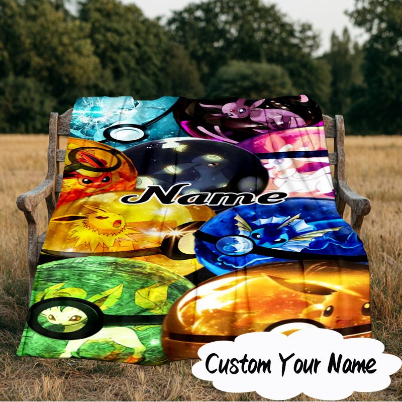 Custom Name Pika Ball Collection Blanket Ideal Bedding Blanket Perfect for Travel, Camping, Living Rooms, Offices, Sofas, Fan Christmas gift