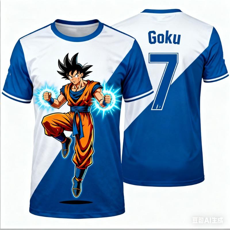 Dragon Ball Z Goku Number 7 Soccer Jersey 3D T-Shirt For Men Women Kids Sports Anime Tee Casual Fashionable Streetwear