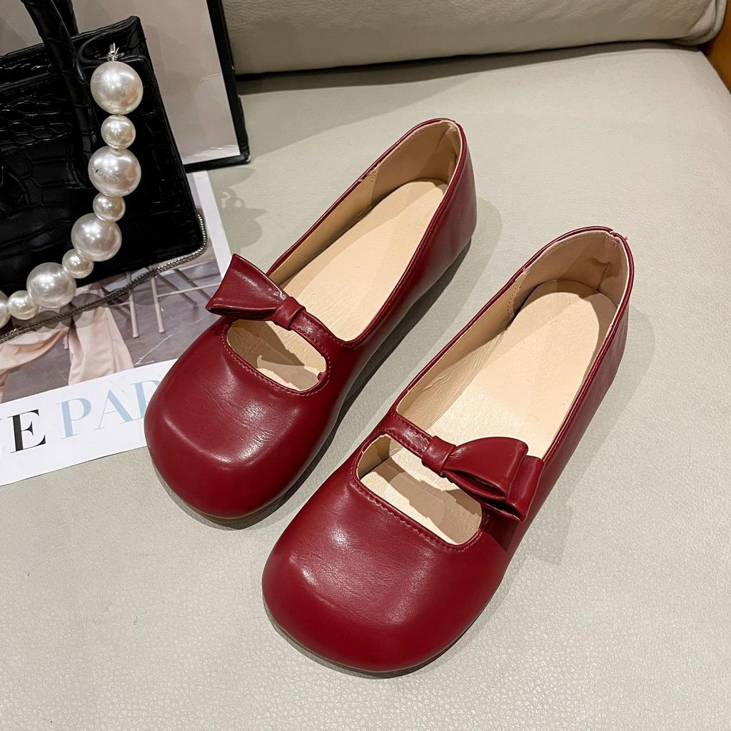 Fashion and Lightweight Retro Round Head Flat Bottom Shallow Mouth Single Shoes Women's 2025 New Summer One-pedal Soft-soled Mary Jane Shoes
