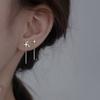 Изысканная асимметричная четырехконечная звезда, серьга-подвеска на ухо для женщин, серьги в корейском стиле, аксессуары, украшения, подарок