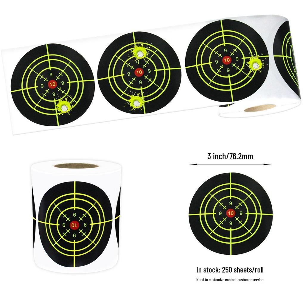 3-Inch Fluorescent Yellow Splatter Target Stickers for Shooting Practice
