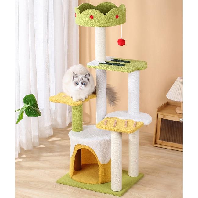 Кошачье дерево Кошачья башня, Многоуровневое кошачье дерево для домашних кошек, Высокое кошачье дерево для больших кошек Kitty, Центр деятельности с мебелью для кошек