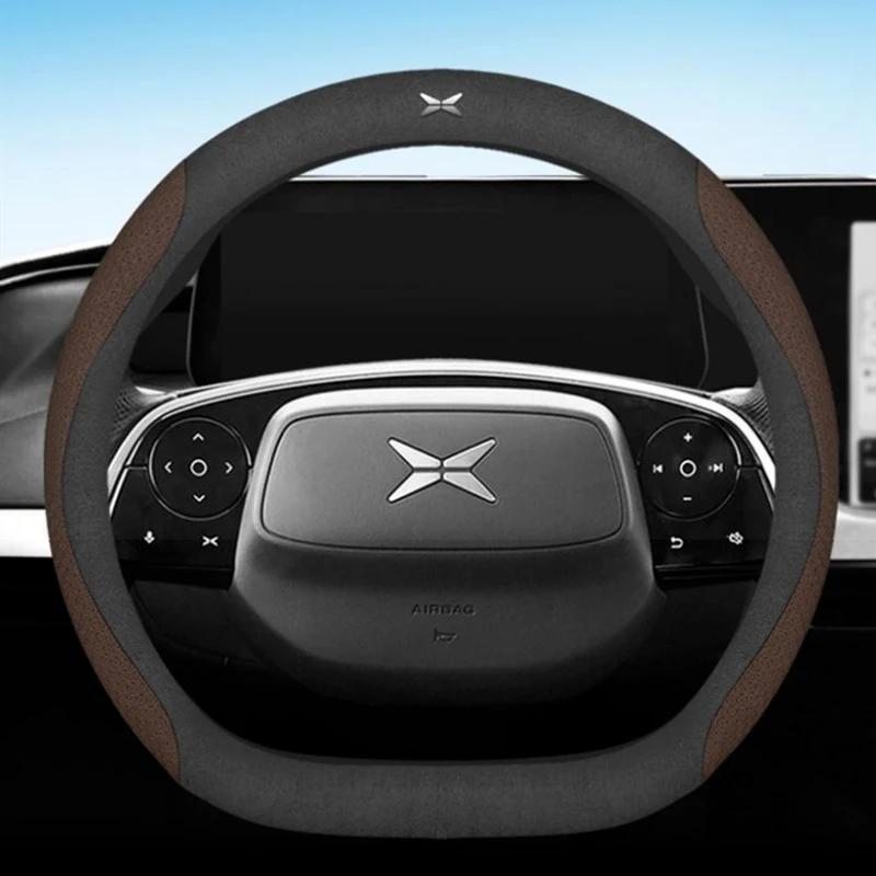 Кожаный чехол на руль автомобиля для Xpeng G6 2024, дышащий, нескользящий, автостайлинг, аксессуары для интерьера автомобиля