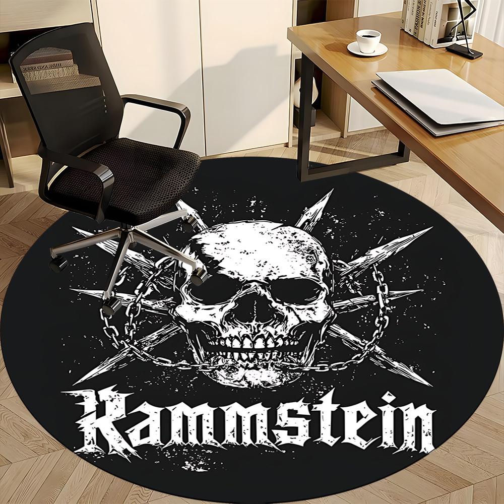 1 шт. Круглый ковер Rammstein Metal Death Office, Коврик для помещений, Подходит для офиса, спальни, гостиной, домашнего декора, Декор комнаты a0926107