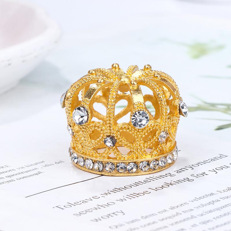 Dollhouse Miniature Gold Silver Bronze Mini Metal Alloy Crown Models Dolls Toys